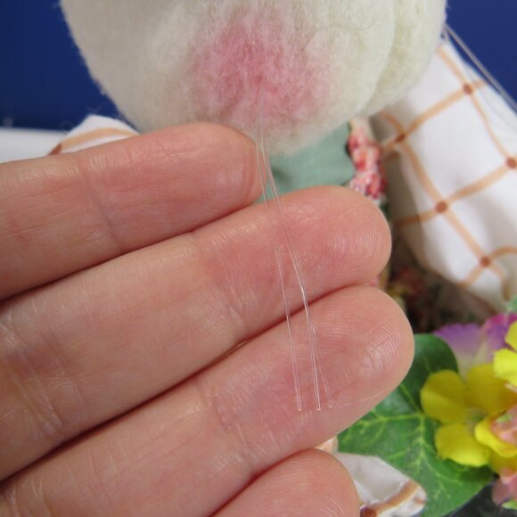VTG White Fabric Shelf Sitter Weighted with spring flowers & watering can - Picture 10 of 10